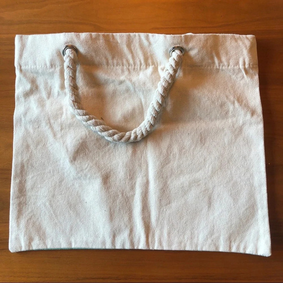 Made for Retail Flamingo Print Small Beach Bag Canvas Cloth Tote Bag New - Picture 3 of 7